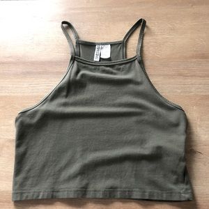 Army green crop tank